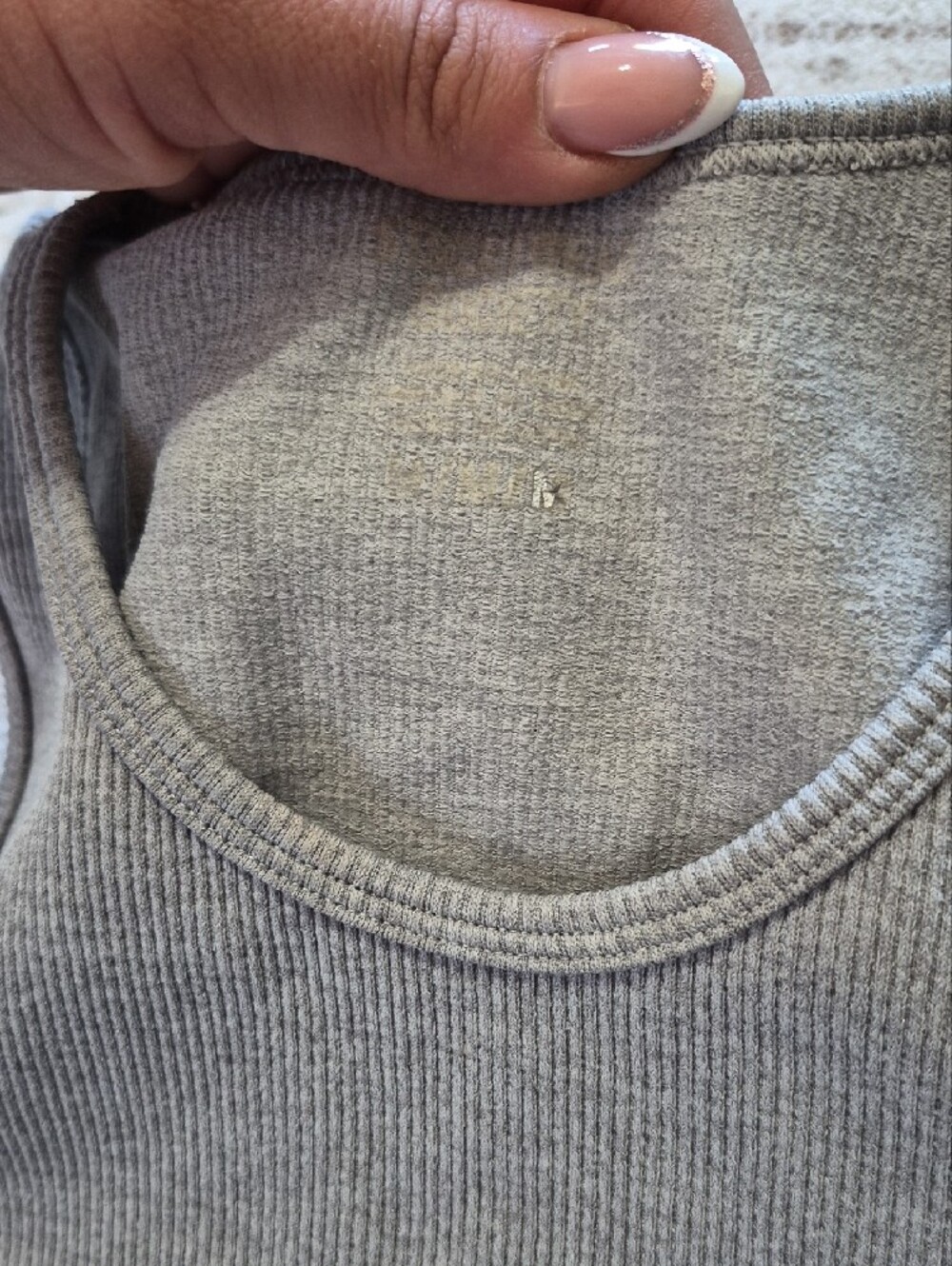 Source Unknown Ribbed Crop Tank — Light Gray - Picture 2 of 3